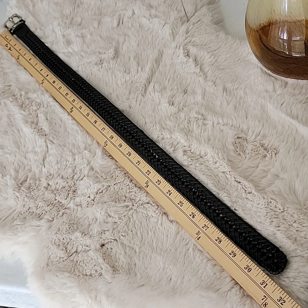Nautica Black Leather Belt sz6/7 Bin7